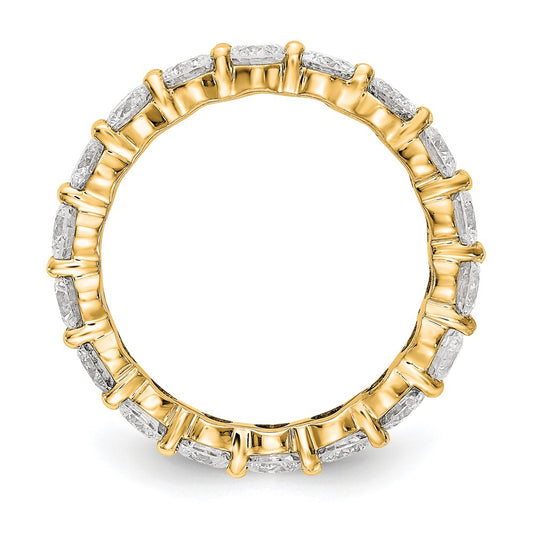 14k Polished Size 7 Shared Prong 3 carat Diamond Complete Eternity Band