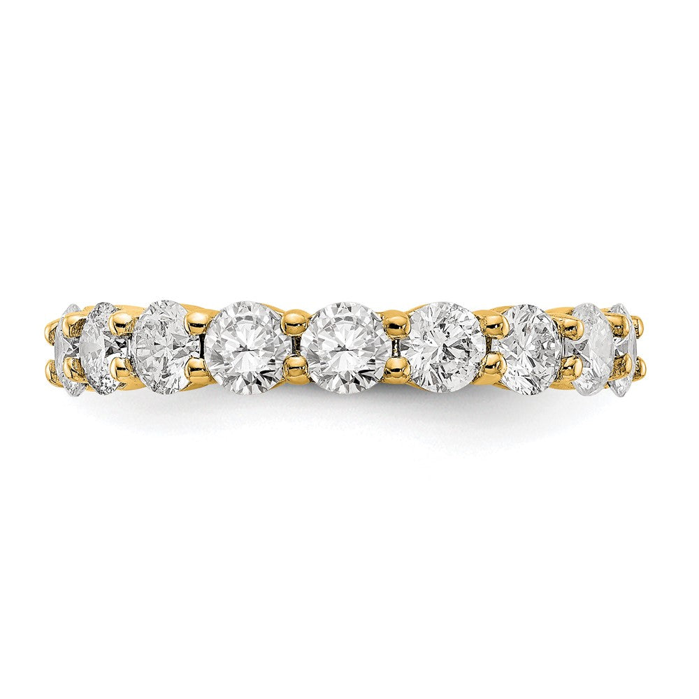 14k Polished Size 7 Shared Prong 3 carat Diamond Complete Eternity Band