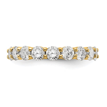 14k Polished Size 7 Shared Prong 3 carat Diamond Complete Eternity Band