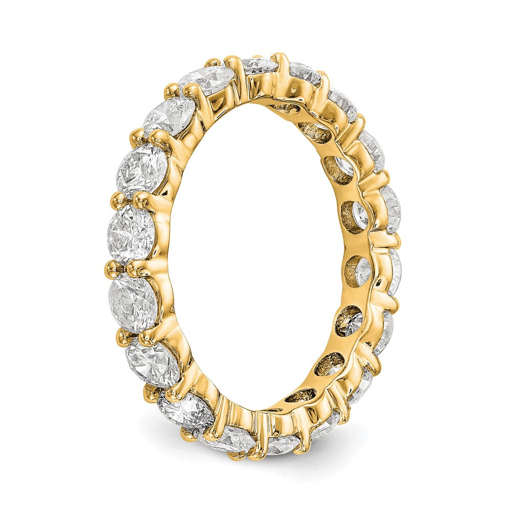 14k Polished Size 7 Shared Prong 3 carat Diamond Complete Eternity Band