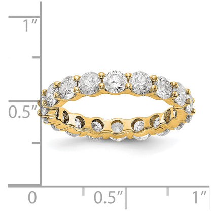 14k Polished Size 7 Shared Prong 3 carat Diamond Complete Eternity Band