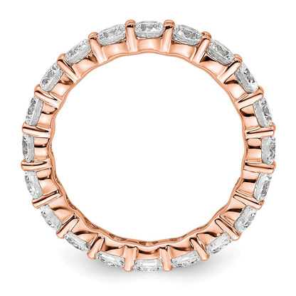 14k Rose Gold Polished Size 8 Shared Prong 3 carat Diamond Complete Eternity Band