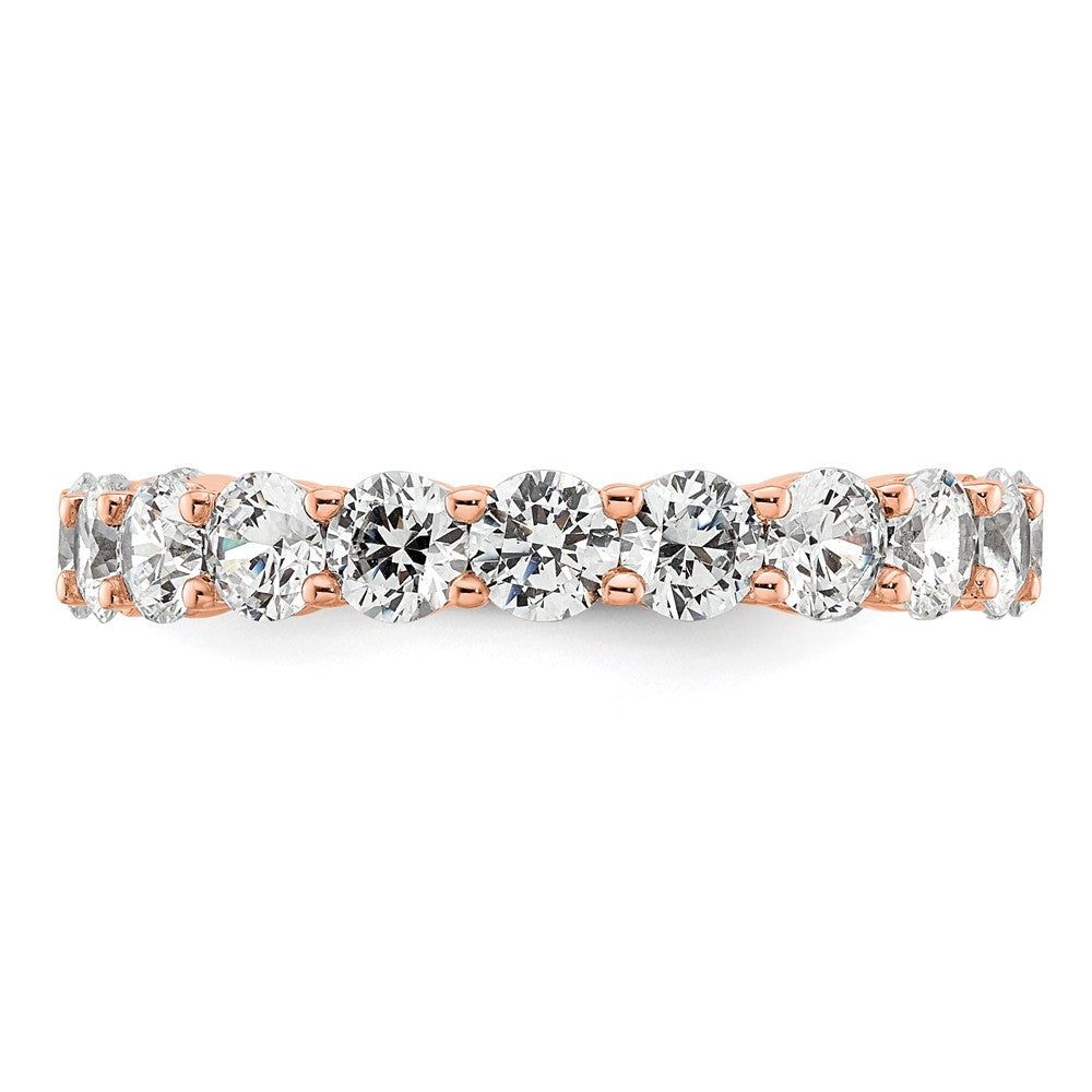 14k Rose Gold Polished Size 8 Shared Prong 3 carat Diamond Complete Eternity Band