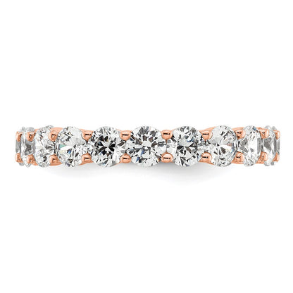 14k Rose Gold Polished Size 8 Shared Prong 3 carat Diamond Complete Eternity Band