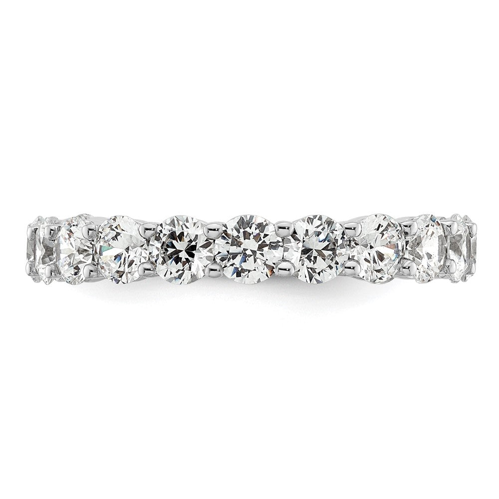14k White Gold Polished Size 8.5 Shared Prong 3 carat Diamond Complete Eternity Band