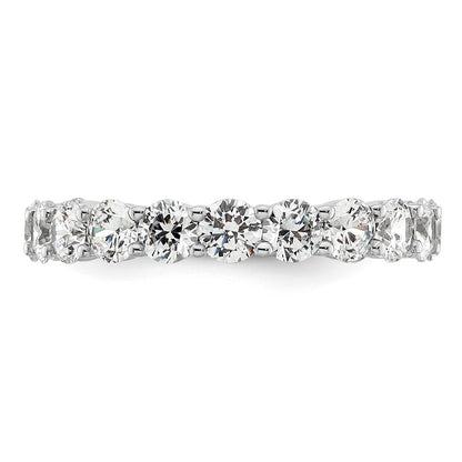 14k White Gold Polished Size 8.5 Shared Prong 3 carat Diamond Complete Eternity Band