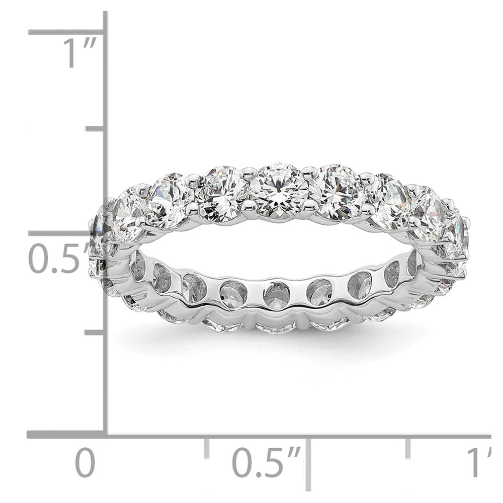 14k White Gold Polished Size 8.5 Shared Prong 3 carat Diamond Complete Eternity Band