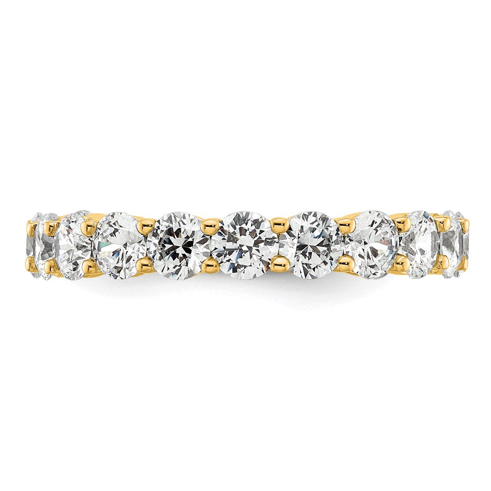14k Polished Size 8 Shared Prong 3 carat Diamond Complete Eternity Band