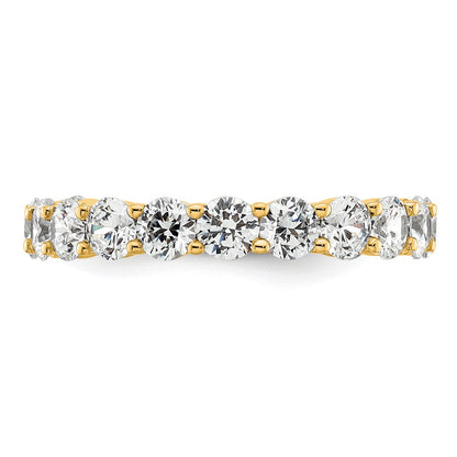 14k Polished Size 8 Shared Prong 3 carat Diamond Complete Eternity Band