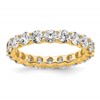 14k Polished Size 8.5 Shared Prong 3 carat Diamond Complete Eternity Band