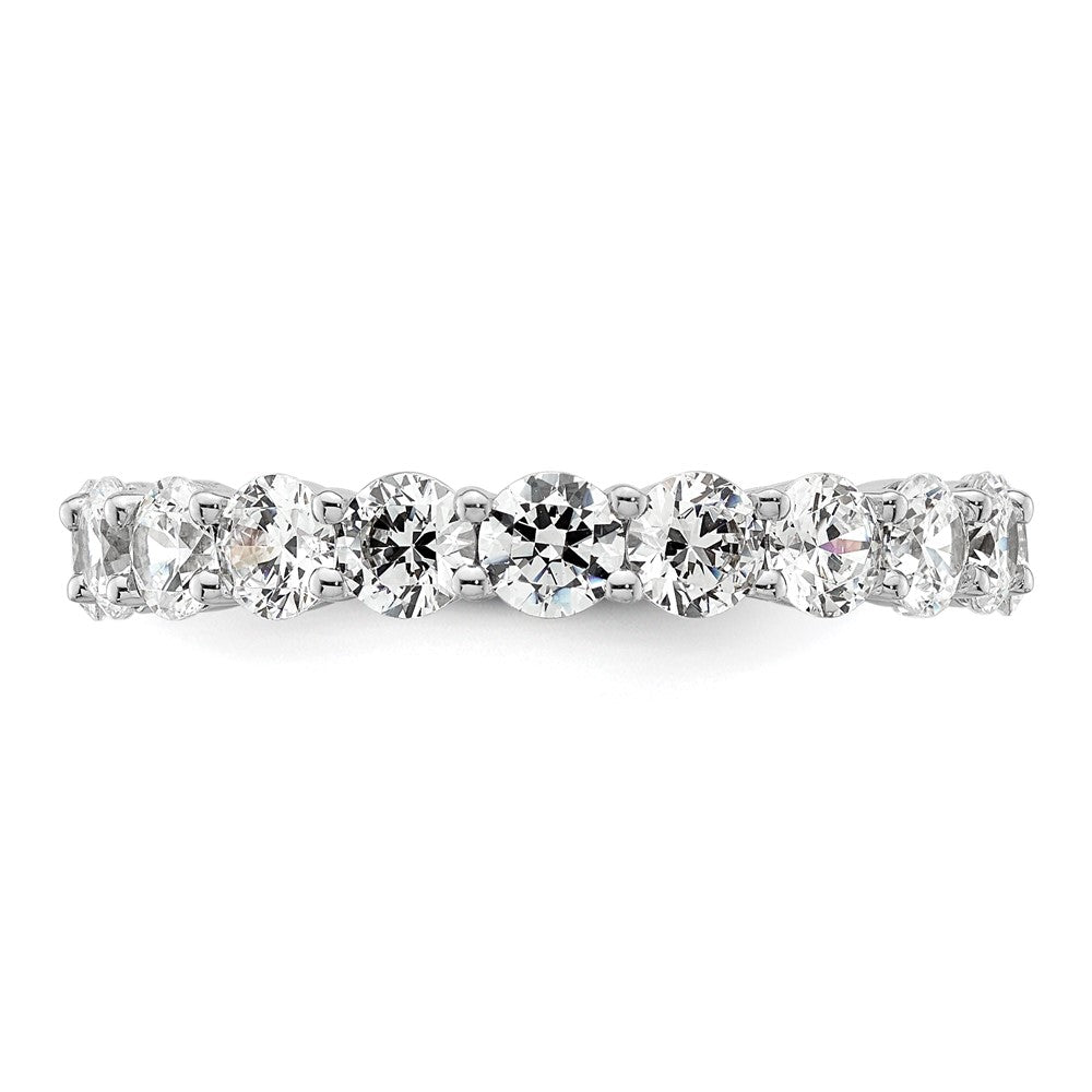 14k White Gold Polished Size 9 Shared Prong 3 carat Diamond Complete Eternity Band