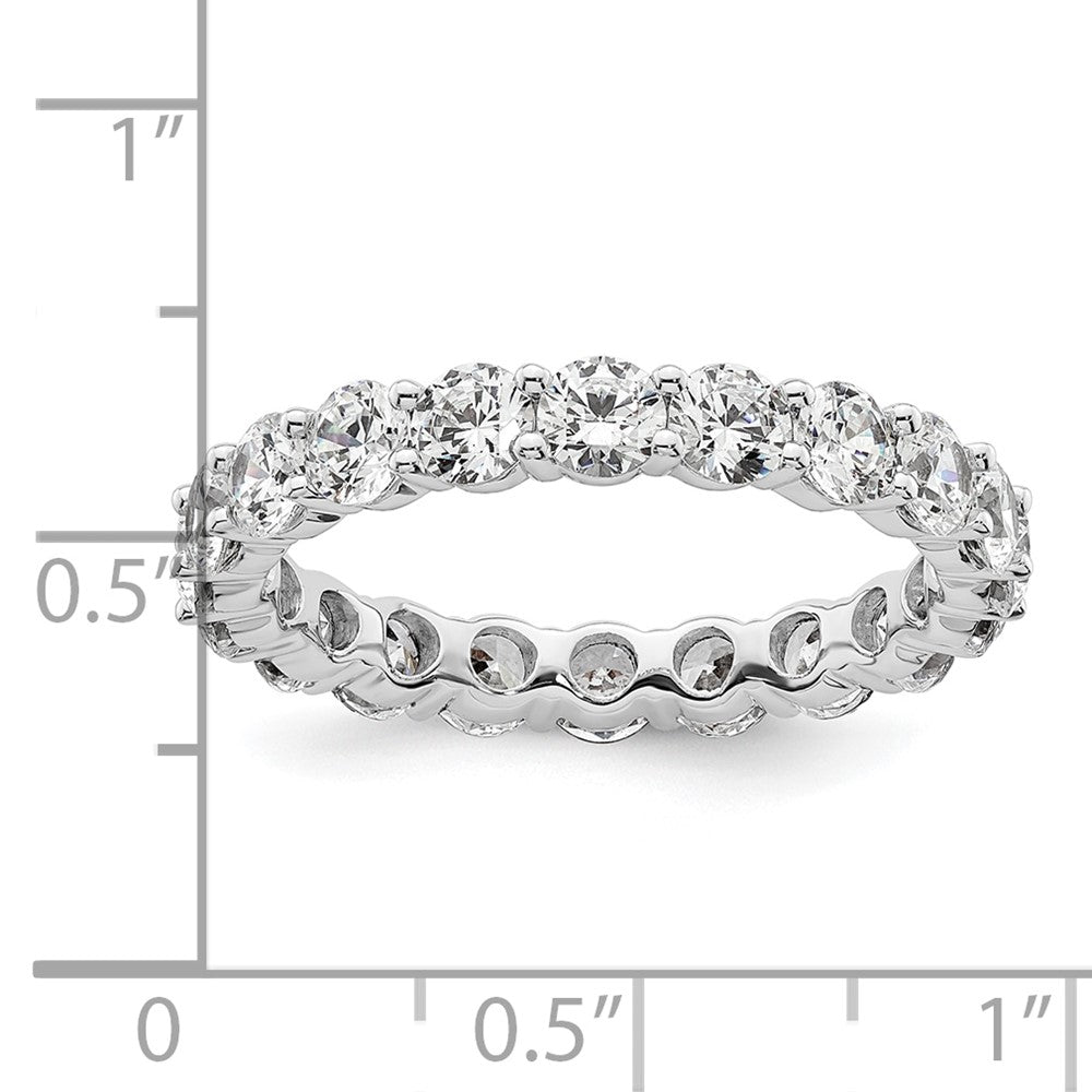 14k White Gold Polished Size 9 Shared Prong 3 carat Diamond Complete Eternity Band