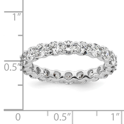 14k White Gold Polished Size 9 Shared Prong 3 carat Diamond Complete Eternity Band