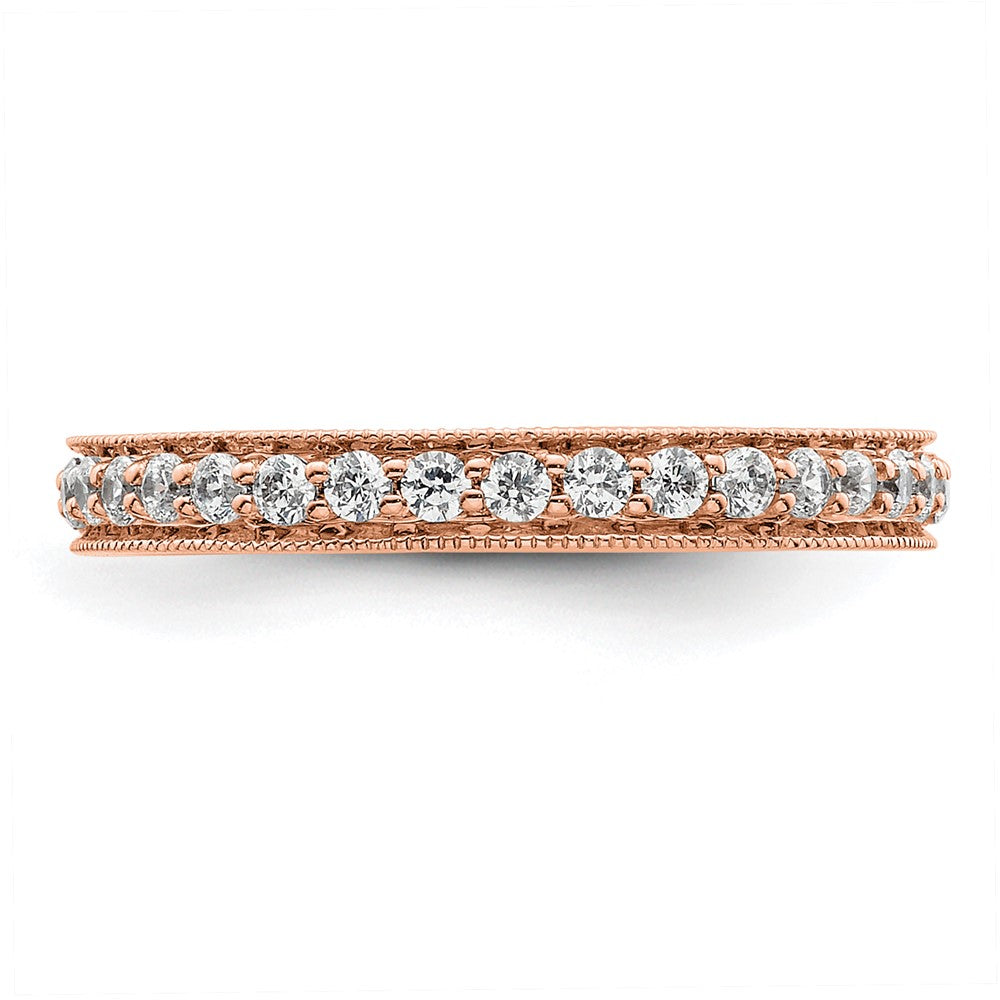 14k Rose Gold Polished Size 5.5 Vintage 1/2 carat Diamond Complete Eternity Band