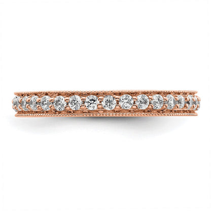 14k Rose Gold Polished Size 5.5 Vintage 1/2 carat Diamond Complete Eternity Band
