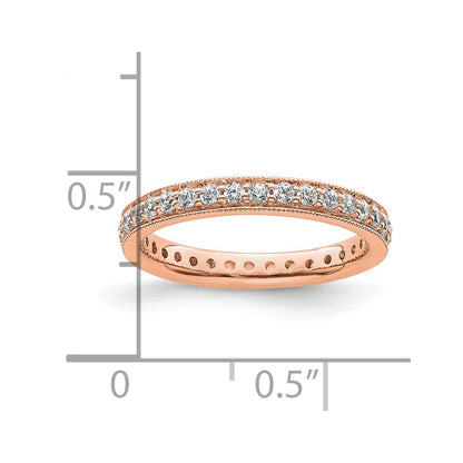 14k Rose Gold Polished Size 5.5 Vintage 1/2 carat Diamond Complete Eternity Band
