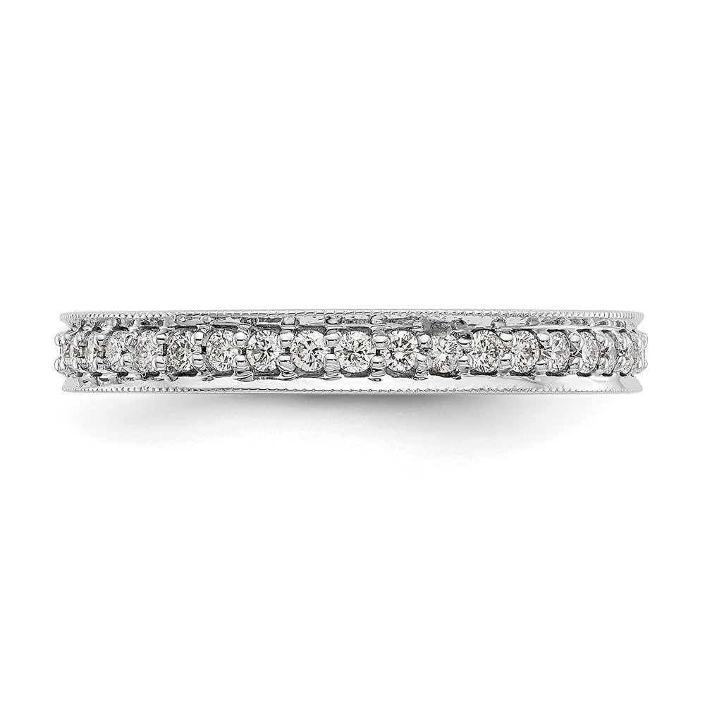 14k White Gold Polished Size 7.5 Vintage 1/2 carat Diamond Complete Eternity Band