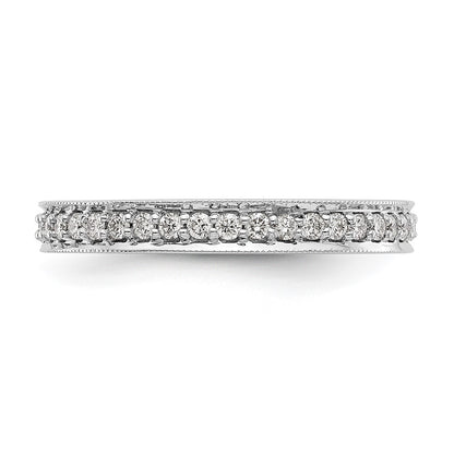 14k White Gold Polished Size 7.5 Vintage 1/2 carat Diamond Complete Eternity Band