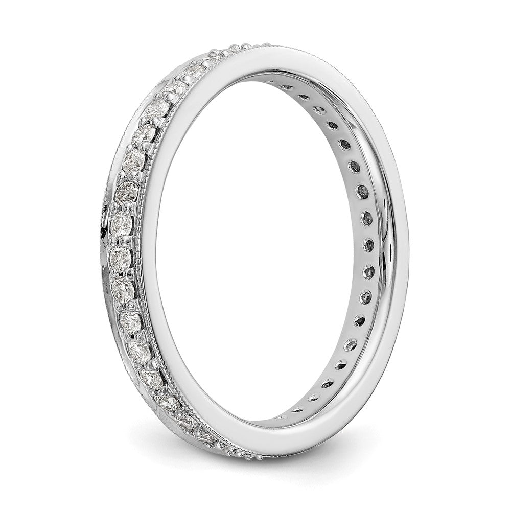 14k White Gold Polished Size 7.5 Vintage 1/2 carat Diamond Complete Eternity Band