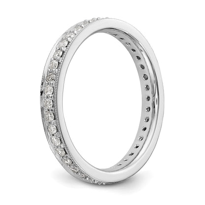 14k White Gold Polished Size 7.5 Vintage 1/2 carat Diamond Complete Eternity Band