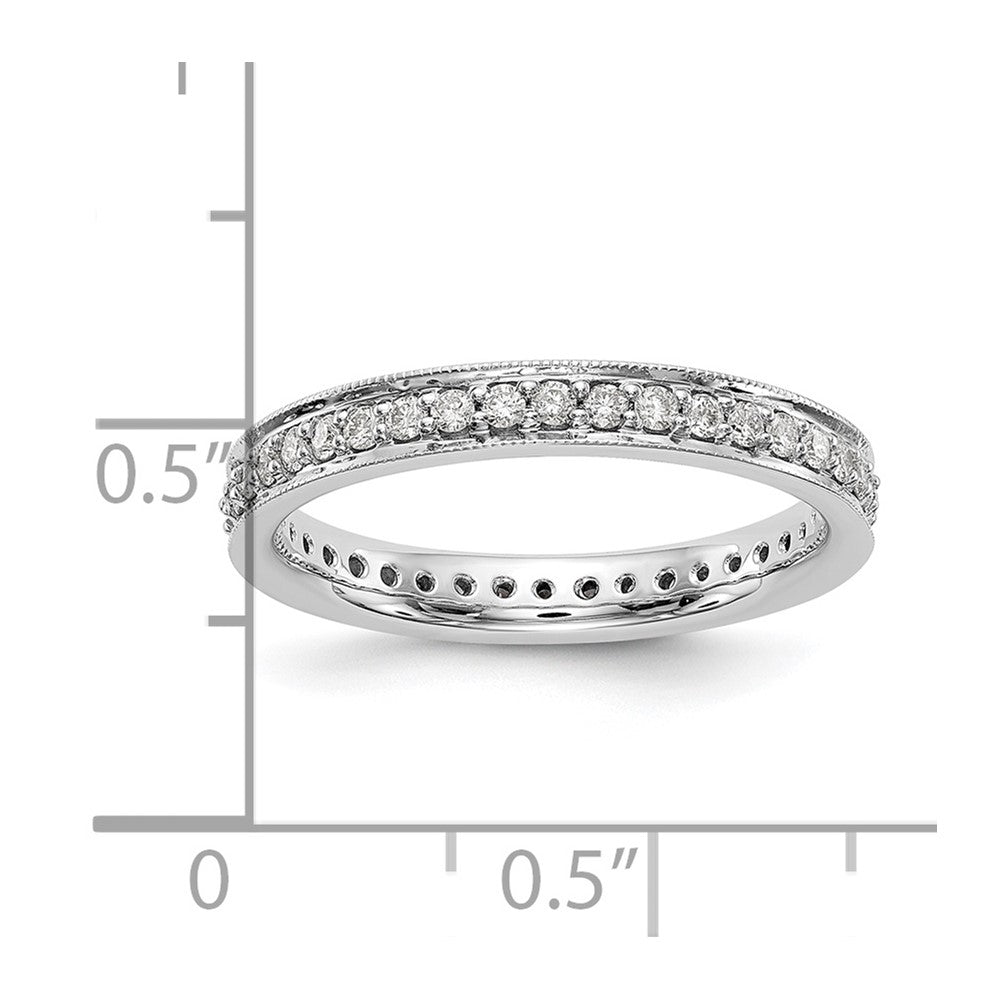 14k White Gold Polished Size 7.5 Vintage 1/2 carat Diamond Complete Eternity Band
