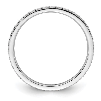 14k White Gold Polished Size 8 Vintage 1/2 carat Diamond Complete Eternity Band