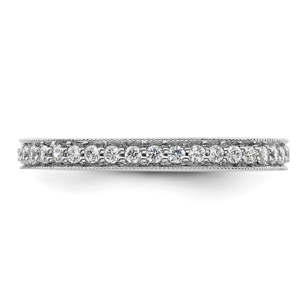 14k White Gold Polished Size 8 Vintage 1/2 carat Diamond Complete Eternity Band