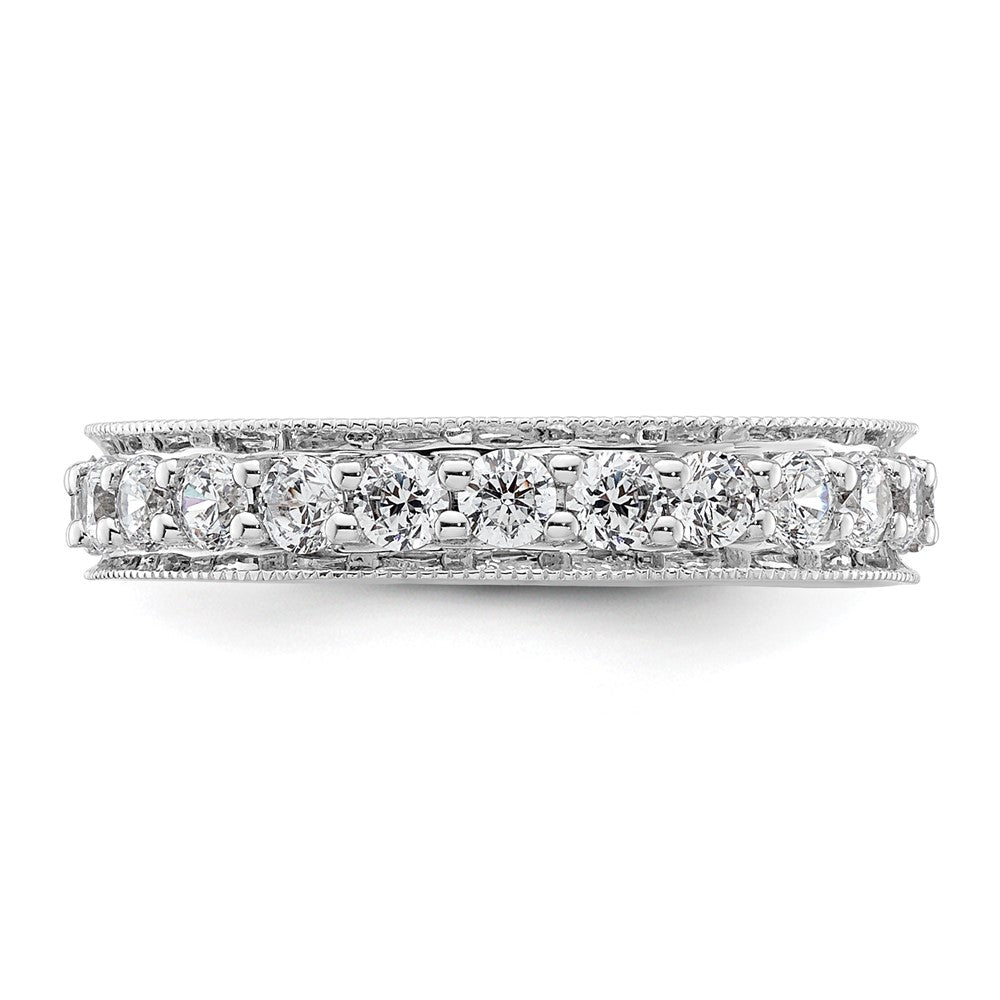 14k White Gold Polished Size 5.5 Vintage 1 carat Diamond Complete Eternity Band