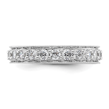 14k White Gold Polished Size 5.5 Vintage 1 carat Diamond Complete Eternity Band