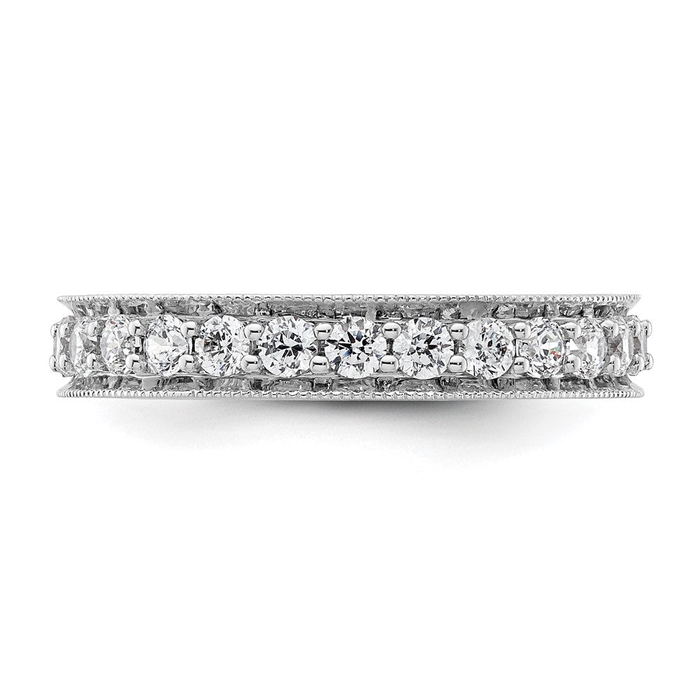 14k White Gold Polished Size 6 Vintage 1 carat Diamond Complete Eternity Band