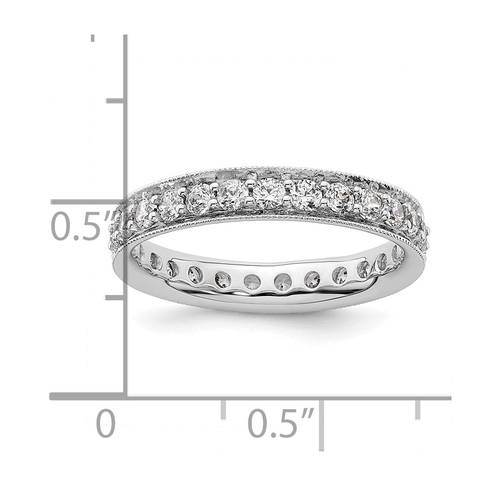 14k White Gold Polished Size 6 Vintage 1 carat Diamond Complete Eternity Band