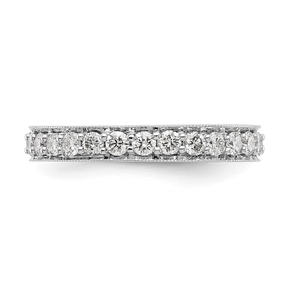 14k White Gold Polished Size 7 Vintage 1 carat Diamond Complete Eternity Band