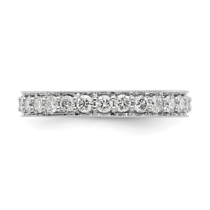 14k White Gold Polished Size 7 Vintage 1 carat Diamond Complete Eternity Band