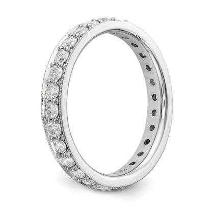 14k White Gold Polished Size 7 Vintage 1 carat Diamond Complete Eternity Band