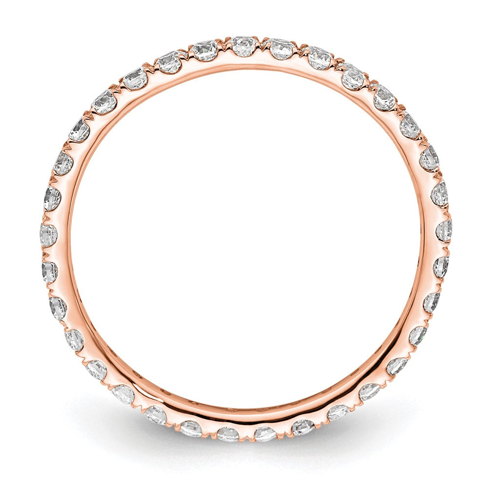 True Origin 14K Rose Gold 1/2 carat Lab Grown Diamond VS+ F+ Size 4 Complete Eternity Band