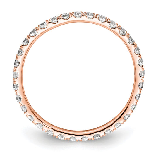 True Origin 14K Rose Gold 1/2 carat Lab Grown Diamond VS+ F+ Size 4 Complete Eternity Band