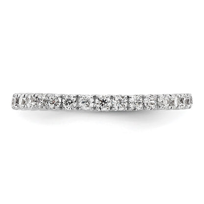 14k White Gold Polished Size 4 U-Shared Prong 1/2 carat Diamond Complete Eternity Band