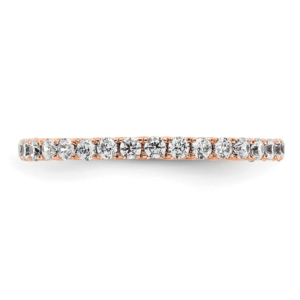 14k Rose Gold Polished Size 5.5 U-Shared Prong 1/2 carat Diamond Complete Eternity Band