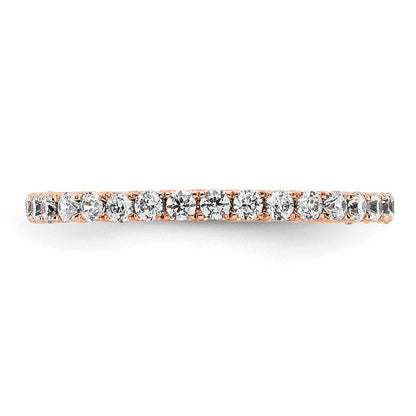 14k Rose Gold Polished Size 5.5 U-Shared Prong 1/2 carat Diamond Complete Eternity Band