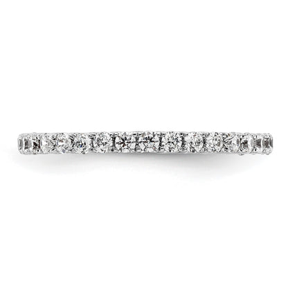 14k White Gold Polished Size 5 U-Shared Prong 1/2 carat Diamond Complete Eternity Band