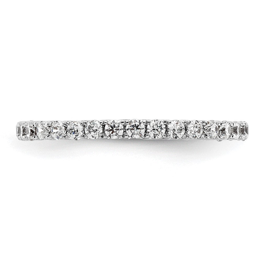 14k White Gold Polished Size 5.5 U-Shared Prong 1/2 carat Diamond Complete Eternity Band