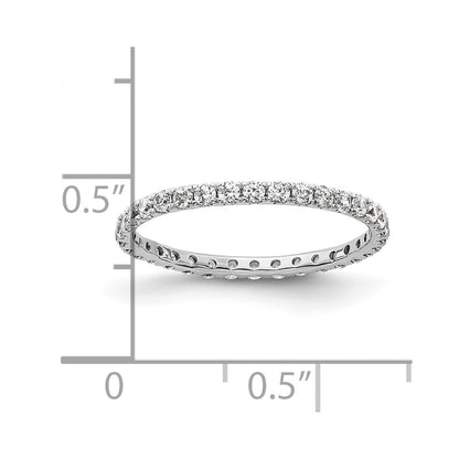 14k White Gold Polished Size 5.5 U-Shared Prong 1/2 carat Diamond Complete Eternity Band