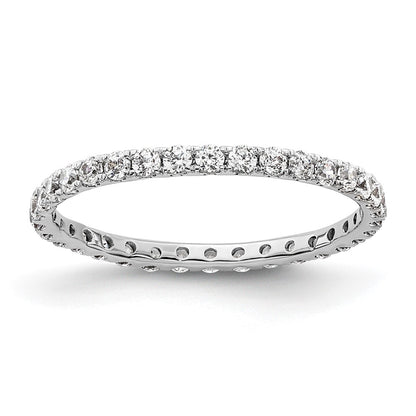 14k White Gold Polished Size 5 U-Shared Prong 1/2 carat Diamond Complete Eternity Band