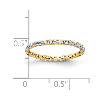 14k Polished Size 5.5 U-Shared Prong 1/2 carat Diamond Complete Eternity Band
