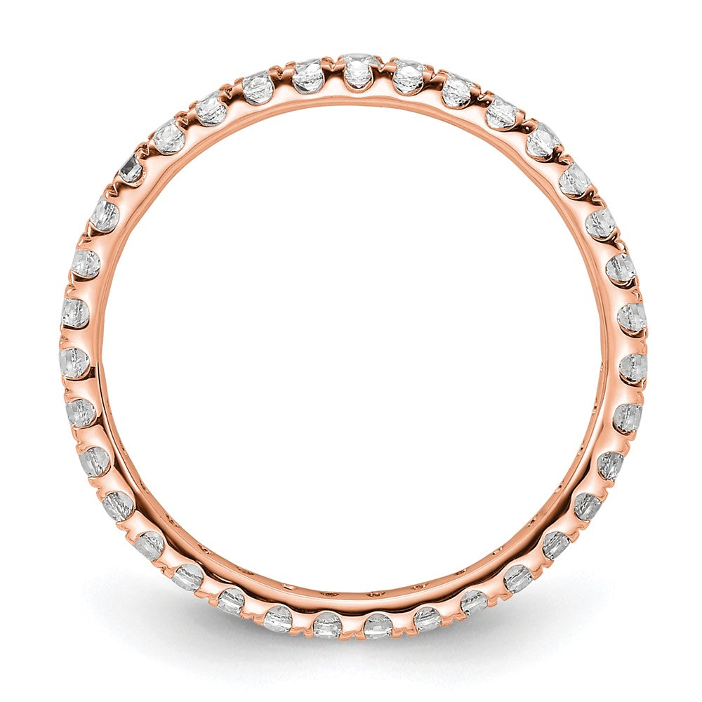 14k Rose Gold Polished Size 6 U-Shared Prong 1/2 carat Diamond Complete Eternity Band