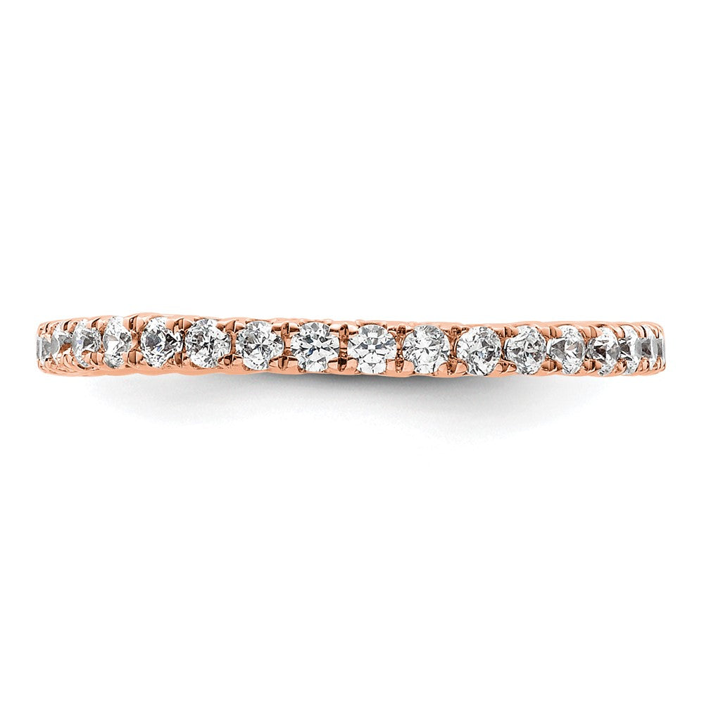 14k Rose Gold Polished Size 6 U-Shared Prong 1/2 carat Diamond Complete Eternity Band