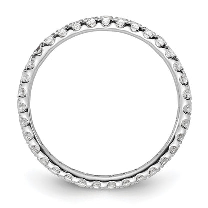 True Origin 14K White Gold 1/2 carat Lab Grown Diamond VS+ F+ Size 6.5 Complete Eternity Band