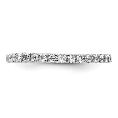 14k White Gold Polished Size 6 U-Shared Prong 1/2 carat Diamond Complete Eternity Band