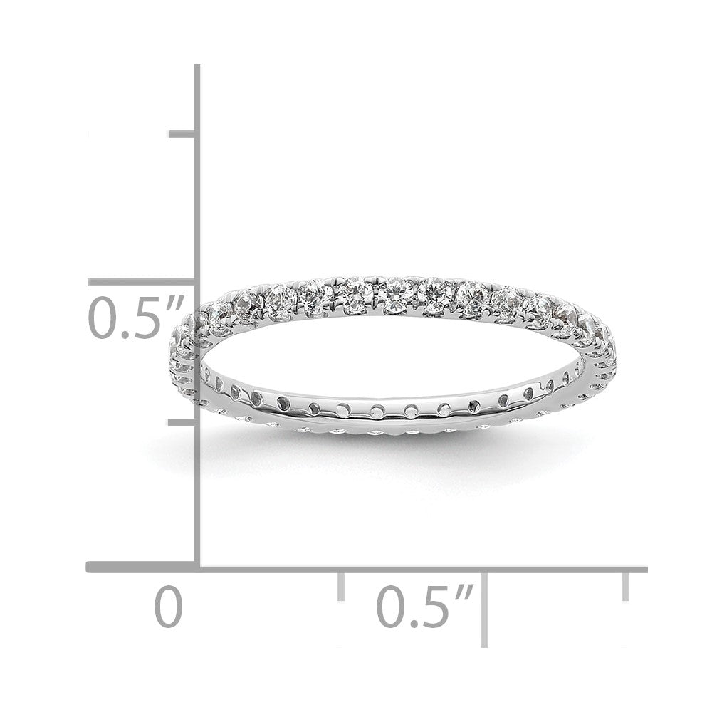 14k White Gold Polished Size 6 U-Shared Prong 1/2 carat Diamond Complete Eternity Band