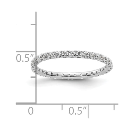 14k White Gold Polished Size 6.5 U-Shared Prong 1/2 carat Diamond Complete Eternity Band